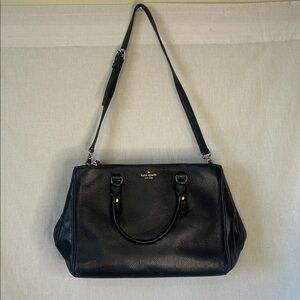 Kate Spade New York Black Pebbled Leather Satchel Shoulder Bag